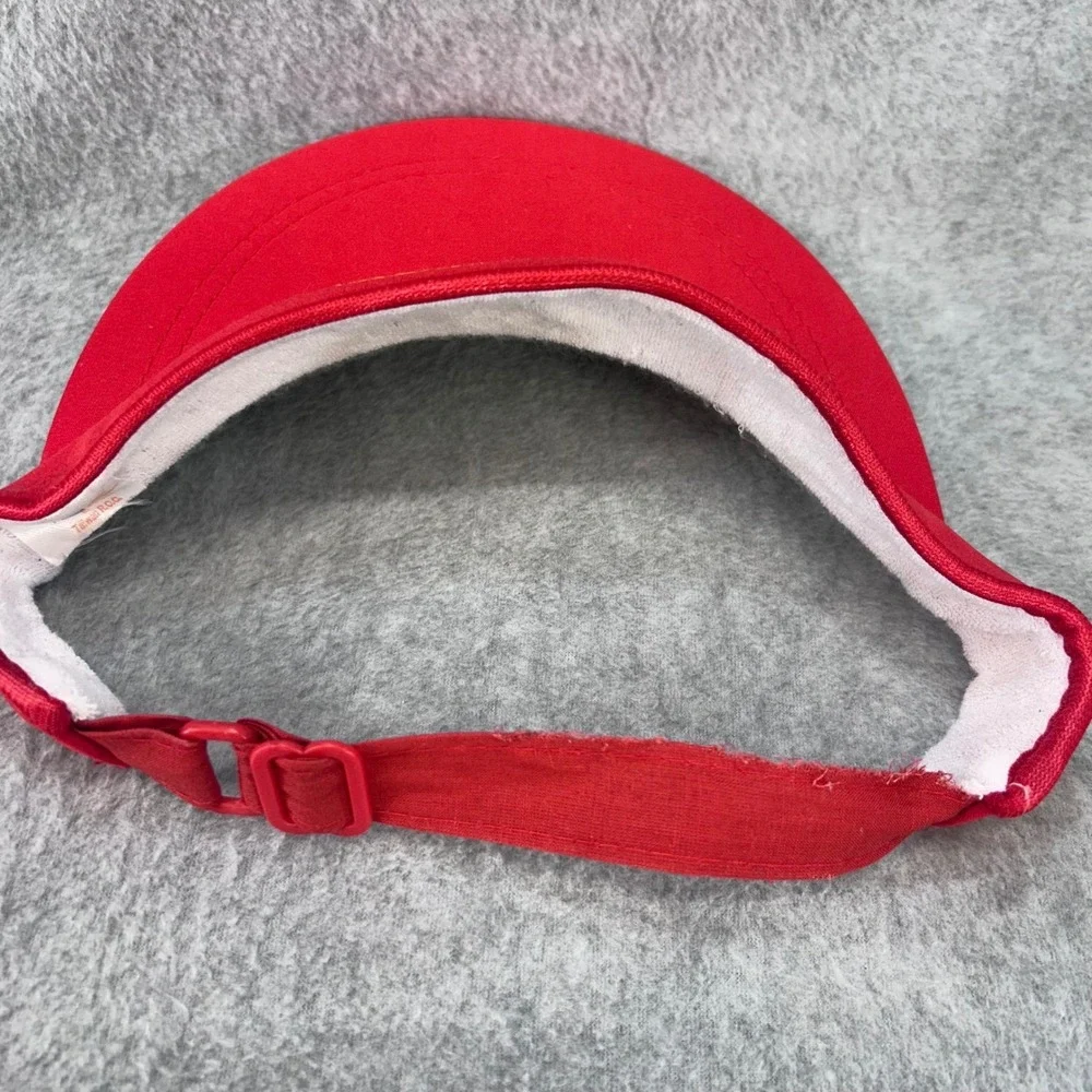Podnuh's BAR-B-Q Mens Red Unbranded Sun Visor Vintage Logo Adjustable OSFM